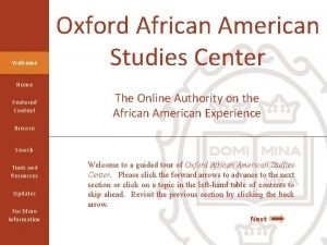 Oxford african american studies center