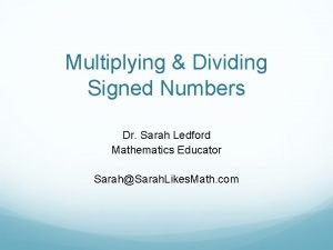 Multiplying and dividing signed numbers