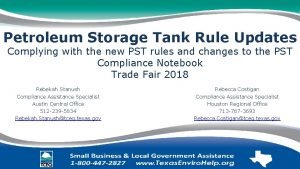 Petroleum Storage Tank Rule Updates Complying with the