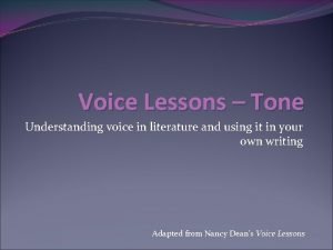 Voice lessons: tone answers