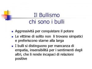 Chi sono i bulli