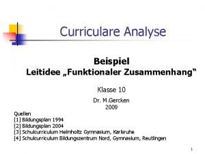 Curriculare analyse