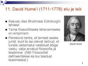 11 David Humei 1711 1776 elu ja isik