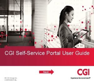 CGI SelfService Portal User Guide Next CGI Group