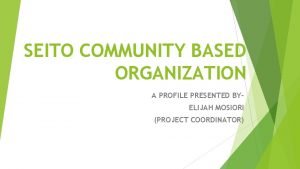 Community based organization profile sample