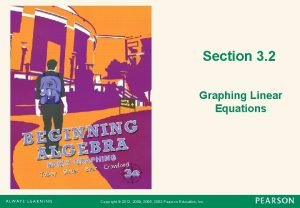 Section 3 2 Graphing Linear Equations Copyright 2012
