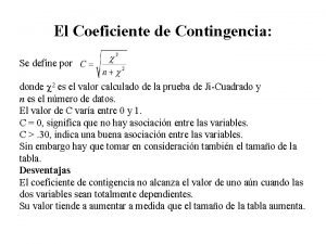 Coeficiente de contingencia formula