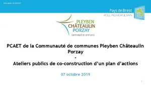 PCAET de la Communaut de communes Pleyben Chteaulin