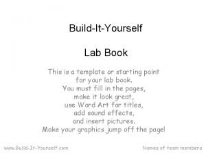 Lab book template