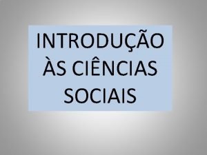 INTRODUO S CINCIAS SOCIAIS BIBLIOGRAFIA LEMOS FILHO Arnaldo