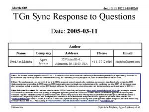 March 2005 doc IEEE 802 11 05182 r