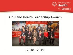 Golisano health leadership award