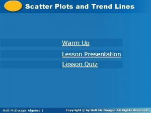 Scatter plots algebra 1