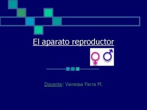 El aparato reproductor Docente Vanessa Parra M Aparato