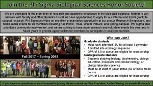 Join the Phi Sigma Biological Sciences Honor Society