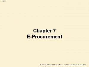 Risks of e procurement