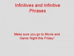 Function of infinitive