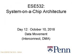 ESE 532 SystemonaChip Architecture Day 12 October 10