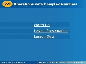 2-9 operations with complex numbers