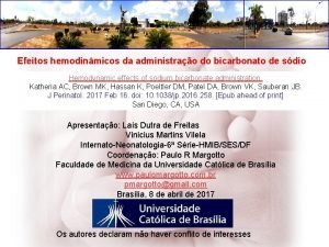 Efeitos hemodinmicos da administrao do bicarbonato de sdio