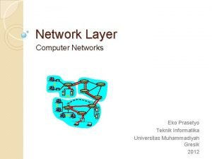 Network Layer Computer Networks Eko Prasetyo Teknik Informatika