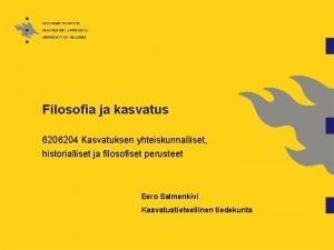 Opettajan kasvatusfilosofia