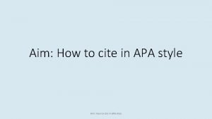How to cite an apa article