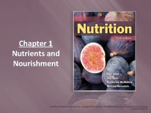 Chapter 1 Nutrients and Nourishment The Science of