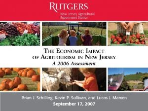 The Economic Impact of Agritourism in New Jersey