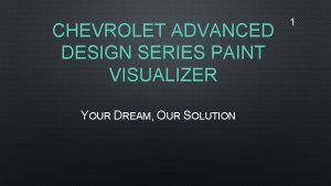 CHEVROLET ADVANCED DESIGN SERIES PAINT VISUALIZER YOUR DREAM