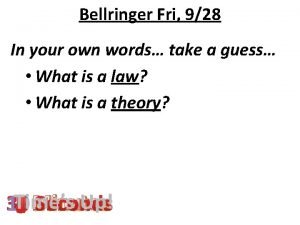 Bellringer Fri 928 In your own words take