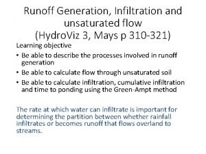 Runoff generation