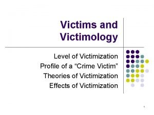 Psychological types of victims