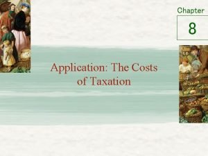 Chapter 8 Application The Costs of Taxation The