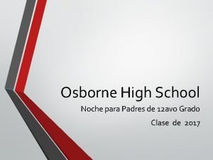 Osborne High School Noche para Padres de 12