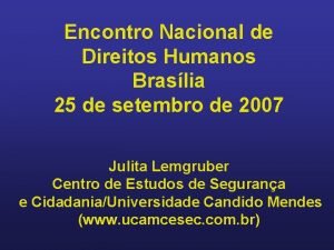 Encontro Nacional de Direitos Humanos Braslia 25 de