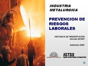 INDUSTRIA METALURGICA PREVENCION DE RIESGOS LABORALES INSTANCIA DE
