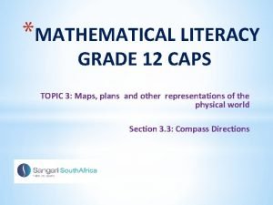 Names of maps in mathematical literacy grade 12