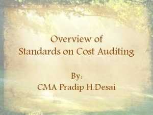 Cost auditing standards