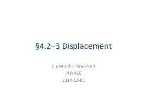 4 2 3 Displacement Christopher Crawford PHY 416