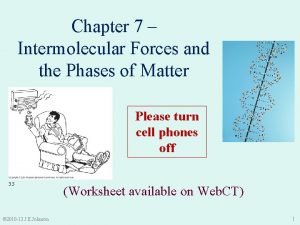 Chapter 7 Intermolecular Forces and the Phases of