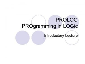 Prolog features