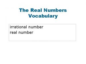 Irrational numbers characteristics