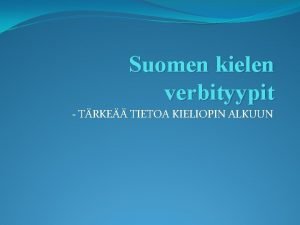 Suomen kielen verbityypit