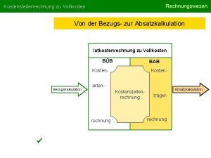 Kostenstellenrechnung zuschlagssätze