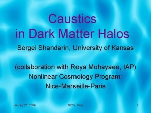 Caustics in Dark Matter Halos Sergei Shandarin University