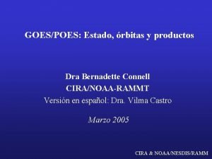 GOESPOES Estado rbitas y productos Dra Bernadette Connell
