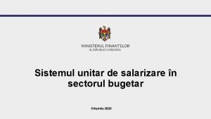 Sistemul unitar de salarizare n sectorul bugetar Chiinu
