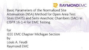 Basic Parameters of the Normalized Site Attenuation NSA