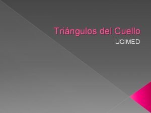 Tringulos del Cuello UCIMED Triangulo anterior y posterior